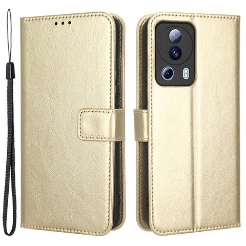 For Xiaomi Civi 2 5G / 12 Lite NE 5G / 13 Lite PU Leather Flip Protective Case Crazy Horse Texture Wallet Magnetic Phone Cover with Strap
