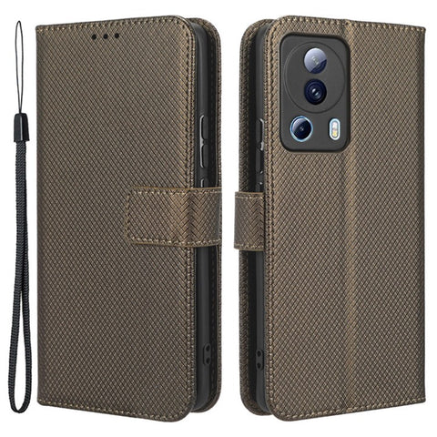 For Xiaomi Civi 2 5G / 12 Lite NE 5G / 13 Lite Diamond Texture PU Leather Case Stand Wallet Anti-drop Folio Flip Phone Cover