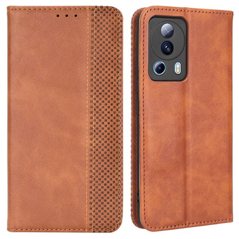 For Xiaomi Civi 2 5G / 12 Lite NE 5G / 13 Lite PU Leather Wallet Retro Texture Phone Case Imprinted Pattern Magnetic Auto Closing Phone Shell