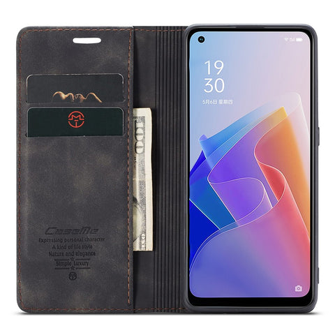 CASEME 013 Series for Oppo A96 5G / Reno7 Z 5G (Global Version)//Reno7 Lite 5G (Global Version) / Reno8 Lite 5G (Global Version) / F21 Pro 5G (Global Version) / Reno8 Z 5G (Global Version) Leather Wallet Phone Stand Case