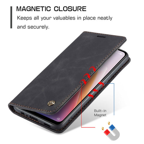 CASEME 013 Series for Oppo A96 5G / Reno7 Z 5G (Global Version)//Reno7 Lite 5G (Global Version) / Reno8 Lite 5G (Global Version) / F21 Pro 5G (Global Version) / Reno8 Z 5G (Global Version) Leather Wallet Phone Stand Case