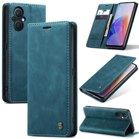 CASEME 013 Series for Oppo A96 5G / Reno7 Z 5G (Global Version)//Reno7 Lite 5G (Global Version) / Reno8 Lite 5G (Global Version) / F21 Pro 5G (Global Version) / Reno8 Z 5G (Global Version) Leather Wallet Phone Stand Case