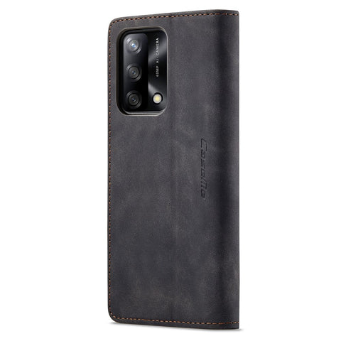 CASEME 013 Series for Oppo F19 / F19s / A74 4G / A95 4G / Reno6 Lite (Global Version) Magnetic Auto-absorbed PU Leather Wallet Case with Stand Function