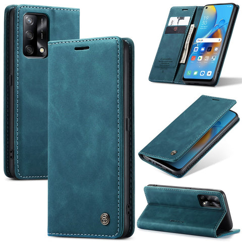 CASEME 013 Series for Oppo F19 / F19s / A74 4G / A95 4G / Reno6 Lite (Global Version) Magnetic Auto-absorbed PU Leather Wallet Case with Stand Function