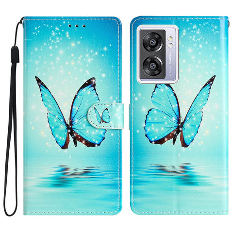 For Oppo A57 4G / A57 (2022) 5G / A77 5G PU Leather Wallet Flip Cover Pattern Printing TPU Inner Shell Magnetic Closure Stand Function Folio Phone Case with Strap