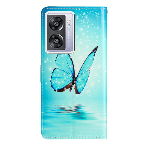 For Oppo A57 4G / A57 (2022) 5G / A77 5G PU Leather Wallet Flip Cover Pattern Printing TPU Inner Shell Magnetic Closure Stand Function Folio Phone Case with Strap