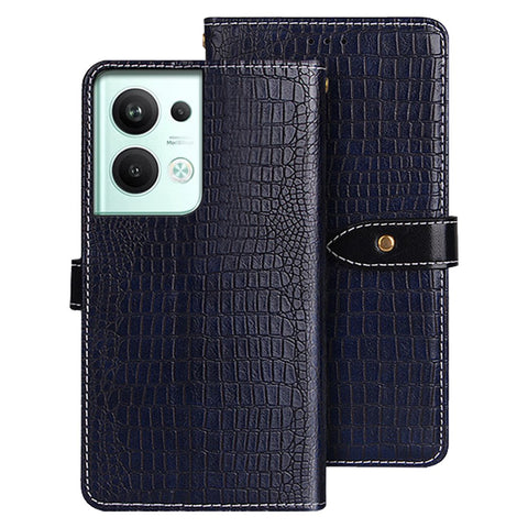 IDEWEI For Oppo Reno9 Pro+ 5G PU Leather Wallet Stand Case Crocodile Texture Magnetic Clasp Shockproof Phone Cover