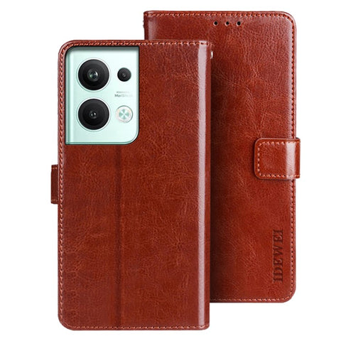 IDEWEI For Oppo Reno9 Pro+ 5G Crazy Horse Texture Phone Case Stand Wallet PU Leather Folio Flip Cover