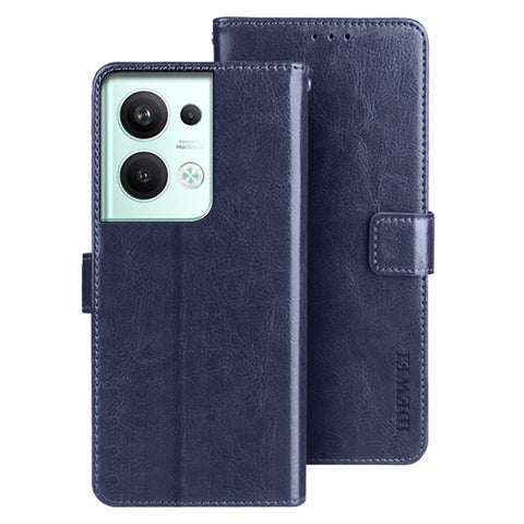 IDEWEI For Oppo Reno9 Pro+ 5G Crazy Horse Texture Phone Case Stand Wallet PU Leather Folio Flip Cover