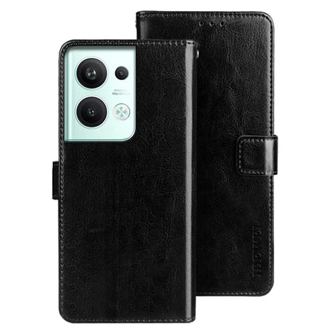 IDEWEI For Oppo Reno9 Pro+ 5G Crazy Horse Texture Phone Case Stand Wallet PU Leather Folio Flip Cover