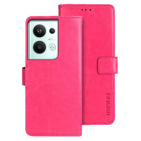 IDEWEI For Oppo Reno9 Pro+ 5G Crazy Horse Texture Phone Case Stand Wallet PU Leather Folio Flip Cover