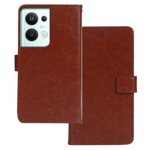 IDEWEI For Oppo Reno9 Pro+ 5G Magnetic Clasp Phone Case Crazy Horse Texture PU Leather Cover with Stand Wallet