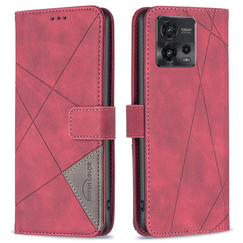 BINFEN COLOR for Motorola Moto G72 4G Wallet Case Magnetic Clasp Leather Phone Stand Cover