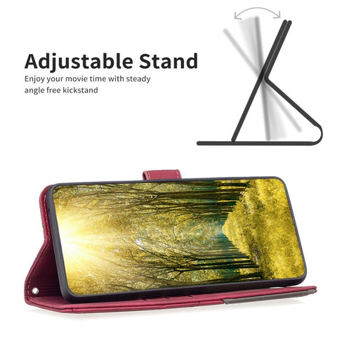 BINFEN COLOR for Motorola Moto G72 4G Wallet Case Magnetic Clasp Leather Phone Stand Cover