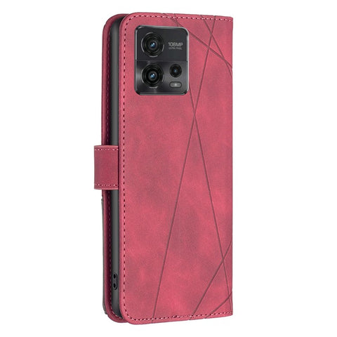 BINFEN COLOR for Motorola Moto G72 4G Wallet Case Magnetic Clasp Leather Phone Stand Cover