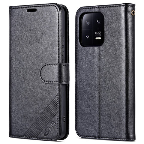 AZNS Phone Flip Wallet Case for Xiaomi 13 5G, Anti-scratch PU Leather Phone Cover with Viewing Stand