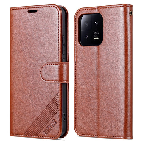 AZNS Phone Flip Wallet Case for Xiaomi 13 5G, Anti-scratch PU Leather Phone Cover with Viewing Stand