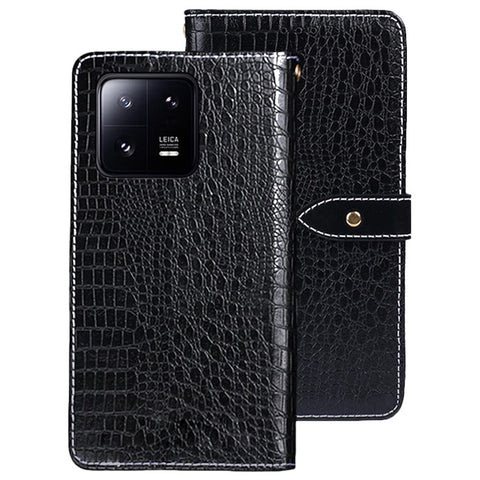 IDEWEI For Xiaomi 13 5G Crocodile Texture PU Leather Case Wallet Stand Full Protection Phone Cover