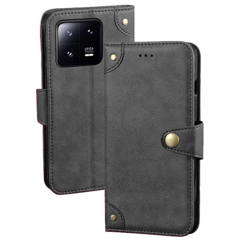 IDEWEI For Xiaomi 13 5G Fine Texture PU Leather Stand Phone Case Magnetic Clasp Smartphone Wallet Cover