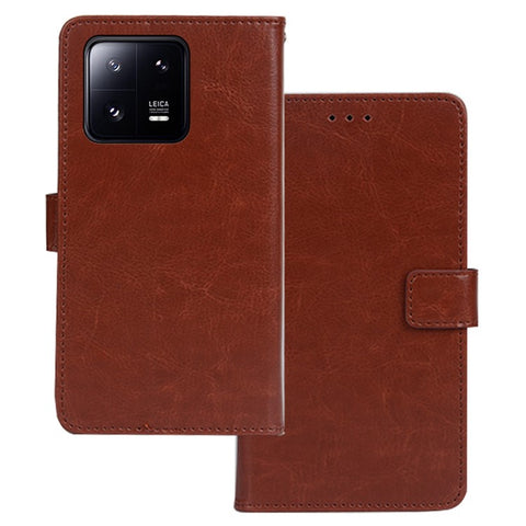 IDEWEI For Xiaomi 13 5G Crazy Horse Texture PU Leather Stand Wallet Cover Magnetic Clasp Phone Case