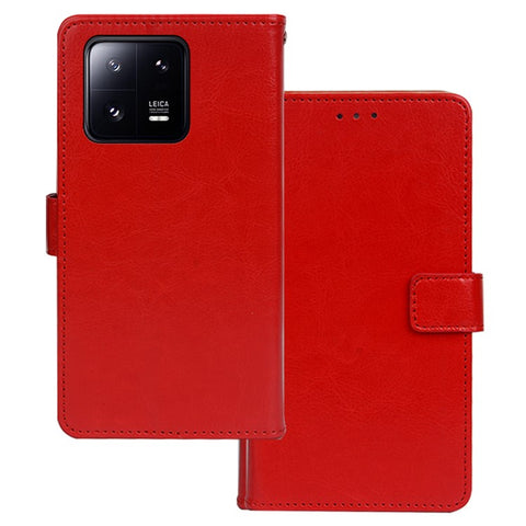 IDEWEI For Xiaomi 13 5G Crazy Horse Texture PU Leather Stand Wallet Cover Magnetic Clasp Phone Case