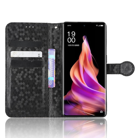 Protective Phone Case For Oppo Reno9 Pro+ 5G Flip Leather Wallet Dot Pattern Imprinted Phone Cover Stand with Strap