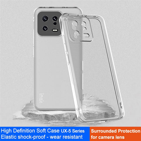 IMAK UX-10 Series Soft TPU Phone Case for Xiaomi 13 5G, Transparent Anti-scratch Protective Back Cover