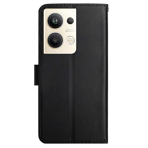 HT02 Genuine Leather Phone Case for Oppo Reno9 Pro+ 5G, Nappa Texture Wallet Stand Protective Cover