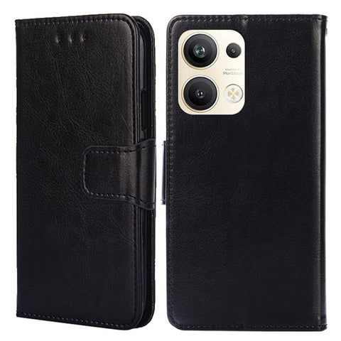 For Oppo Reno9 Pro+ 5G Anti-scratch Phone Bag Case Stand Wallet Textured Leather Phone Protection Cover