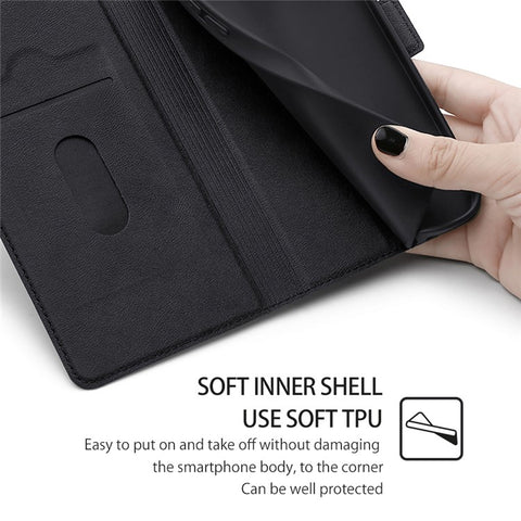 For Oppo Reno9 Pro+ 5G Dual Magnetic Clasp Protective Cover PU Leather Foldable Stand Card Slot Phone Case