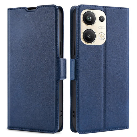 For Oppo Reno9 Pro+ 5G Dual Magnetic Clasp Protective Cover PU Leather Foldable Stand Card Slot Phone Case