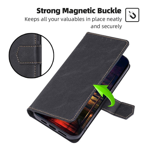 For Oppo Reno9 Pro+ 5G Cell Phone Case PU Leather Anti-Dust RFID Blocking Magnetic Wallet Stand Folio Cover