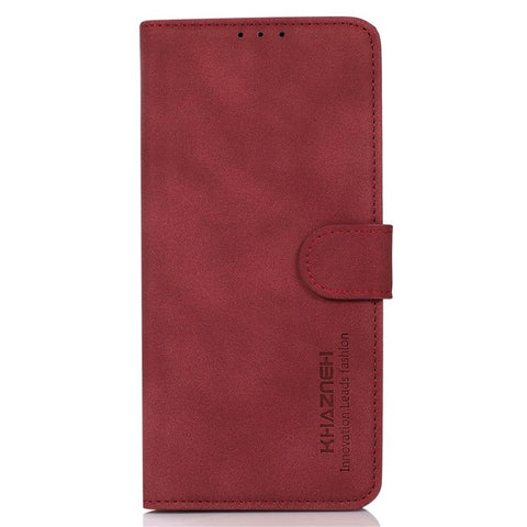 KHAZNEH For Xiaomi 13 5G Textured PU Leather Shockproof Phone Case Magnetic Clasp Cover with Wallet Stand