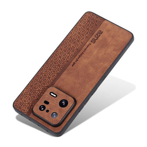 AZNS For Xiaomi 13 5G Imprinted Pattern Anti-Fading PU Leather Coated TPU Cover Anti-slip Cell Phone Case