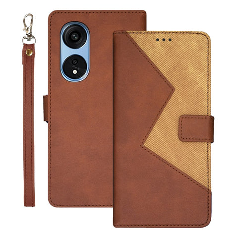 IDEWEI For Oppo A1 Pro 5G / Reno8 T 5G Color Splicing PU Leather Card Slots Phone Cover Folio Flip Stand Case with Wrist Strap