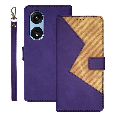 IDEWEI For Oppo A1 Pro 5G / Reno8 T 5G Color Splicing PU Leather Card Slots Phone Cover Folio Flip Stand Case with Wrist Strap