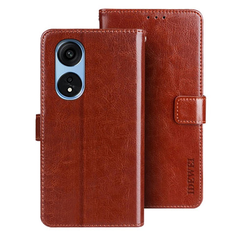 IDEWEI For Oppo A1 Pro 5G / Reno8 T 5G Crazy Horse Texture Phone Case Stand Wallet PU Leather Folio Flip Magnetic Clasp Cover