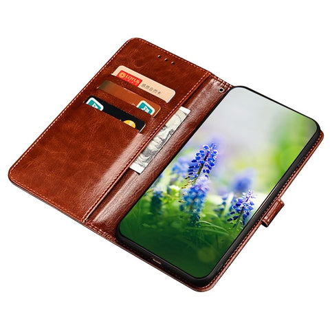 IDEWEI For Oppo A1 Pro 5G / Reno8 T 5G Crazy Horse Texture Phone Case Stand Wallet PU Leather Folio Flip Magnetic Clasp Cover