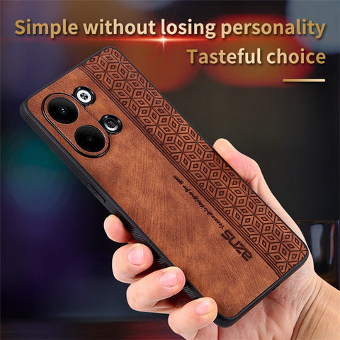 AZNS For Oppo Reno9 Pro 5G Imprinted Pattern Ultra Slim Phone Case Anti-drop PU Leather Coated TPU Protective Cover