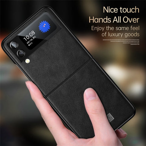 SULADA For Samsung Galaxy Z Flip4 5G PU Leather Coated TPU + PC Anti-fall Phone Case Scratch-resistant Cell Phone Cover