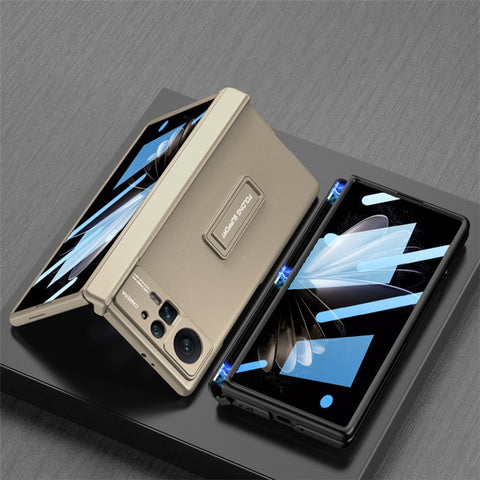 GKK For Xiaomi Mix Fold 2 5G Anti-Drop Hard PC Hinge Protection Case Kickstand Shockproof Protective Phone Cover with Tempered Glass Film