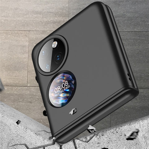 GKK For Huawei P50 Pocket Hard PC Phone Case Magnetic Hinge Full Protection Cover with Rear Small Screen Film / Camera Lens Film