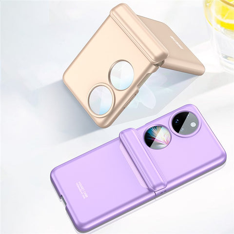 GKK For Huawei P50 Pocket Hard PC Phone Case Magnetic Hinge Full Protection Cover with Rear Small Screen Film / Camera Lens Film