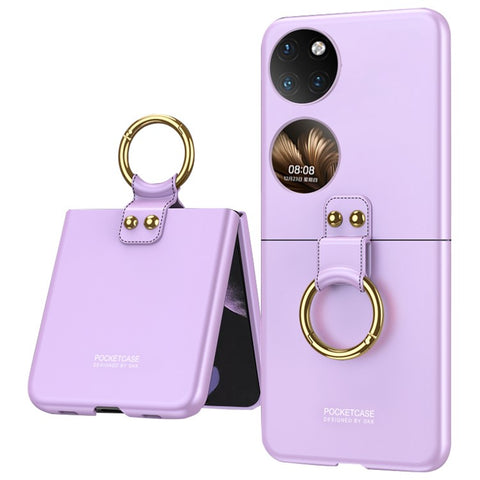 GKK For Huawei P50 Pocket Ultra Slim Finger Ring Kickstand Design Drop Proof Hard PC Phone Case Cover