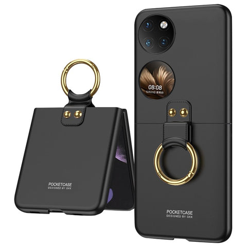 GKK For Huawei P50 Pocket Ultra Slim Finger Ring Kickstand Design Drop Proof Hard PC Phone Case Cover