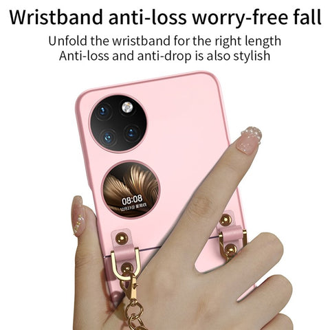 GKK For Huawei P50 Pocket Handbag Style Ultra Slim Phone Case Hard PC Back Cover with PU Leather Hand Strap