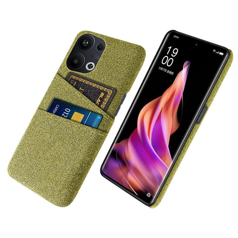 For Oppo Reno9 Pro+ 5G Cloth Texture Dual Card Slots Phone Case Anti-scratch Hard PC Back Cover