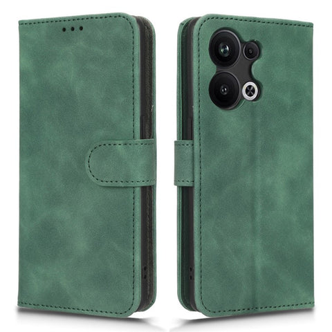 Phone Wallet Case For Oppo Reno9 Pro+ 5G Skin-Touch Feeling PU Leather Cell Phone Cover Stand Card Holder