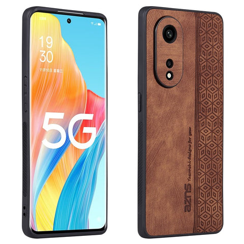 AZNS For Oppo A1 Pro 5G / Reno8 T 5G Bump Proof Imprinted Pattern Phone Case PU Leather Coated TPU Cover