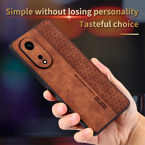 AZNS For Oppo A1 Pro 5G / Reno8 T 5G Bump Proof Imprinted Pattern Phone Case PU Leather Coated TPU Cover